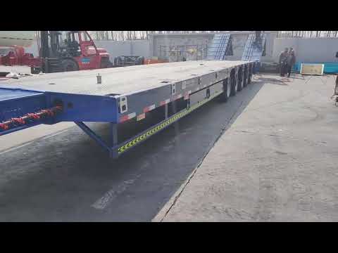 Five-axle Low Flatbed Trailer, 18m Long Flatbed Trailer,Retractable Flatbed Trailer